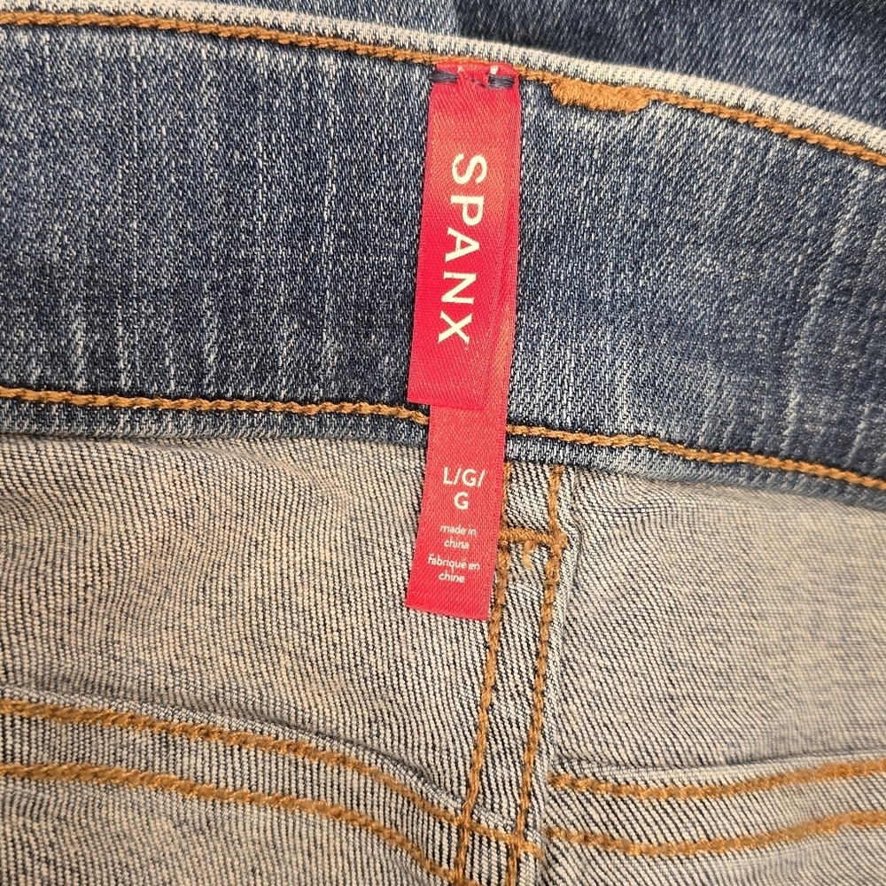 Spanx Straight-Leg Ankle High Rise Jeans Vintage Indigo Size L - Picture 5 of 8